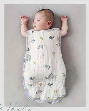 Кокон пеленка муслиновый 6-ти слойный / спальник детский муслиновый / спальник муслиновый для новорожденного