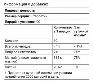 Магний с высокой абсорбцией, полностью хелатный, 270 таблеток