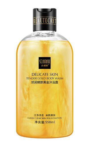 SENANA DELICATE SKIN Гель для душа увлажняющий и омолаживающий (с частичками золота), 550 мл