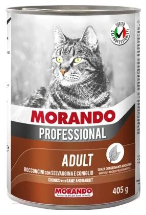 Конс. корм для кошек "Morando Professional" 400гр. КУСОЧКИ с ДИЧЬЮ и КРОЛИКОМ.