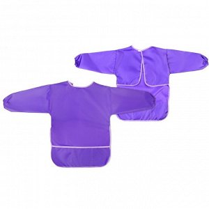 Фартук-накидка с рукавами для труда, 610 х 440 мм, 3 кармана, рост 120-146 см, Calligrata, фиолетовый, длина рукава 34 см