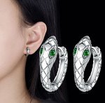 Серьги колечки змейки