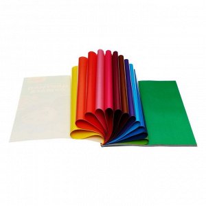 Цветная бумага двусторонняя А4, 16 цветов, 64 листа (32 листа мелованная + 32 листа офсетная), Мульти-Пульти "Чебурашка", на склейке