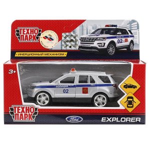 EXPLORER-POLICE МАШИНА "ТЕХНОПАРК" МЕТАЛЛ. ИНЕРЦ. FORD EXPLORER ПОЛИЦИЯ 12СМ, ОТКРЫВ. ДВЕРИ В КОР. в кор.2*36шт