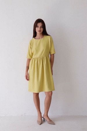 Платье-реглан светло-жёлтое