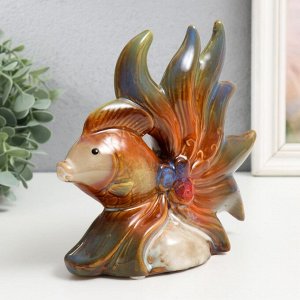 Сувенир керамика "Рыбки с цветами" набор 2 шт 16х15х5,5, 16х18,5х7,5 см