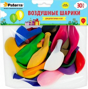 "PATERRA" Набор воздушных шаров разноцветных 30см 30шт.