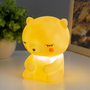 Ночник "Медвежонок" LED от батареек 3xLR44 желтый 7х7х11,5 см RISALUX