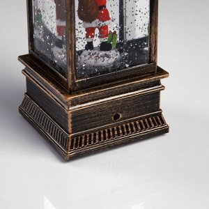 Светодиодная фигура «Фонарь с Дедом Морозом» 7.8x19.5x7.8 см, пластик, батарейки ААх3 (не в комплекте), USB, свечение тёплое белое