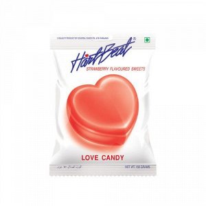 Конфета карамельная Hartbeat Jumbo Love Candy Lychee со вкусом личи, м/у 150г