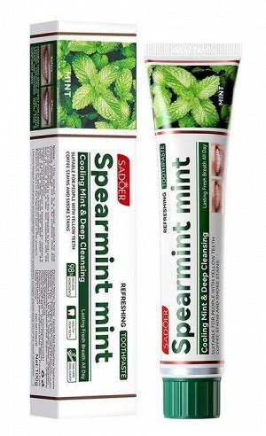 Зубная паста SADOER Spermint Mint ОСВЕЖАЮЩАЯ МЯТА.100гр, Освежающая зубная паста с двойной мятой.