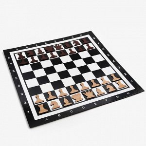 Демонстрационные шахматы 60 х 60 см "Время игры" на магнитной доске, 32 шт, чёрные