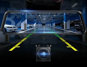 Видеорегистратор - зеркало Hoco Dual Cameras Driving Recorder DI36