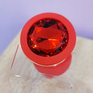 ВТУЛКА АНАЛЬНАЯ красная, цвет кристалла красный, силикон, L 93 мм D 40 мм.