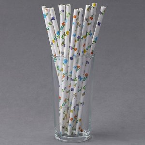 Трубочки для коктейля «Цветочки», набор 12 шт.