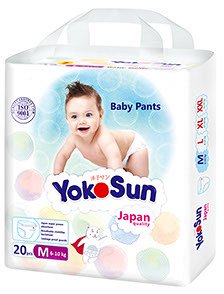 Детские одноразовые подгузники-трусики "YokoSun" размер M (6-10 кг) 20 шт