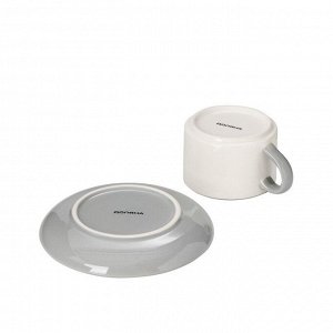 Чайная пара Доляна «Хюгге», 2 предмета: чашка 210 мл, блюдце d=15 см