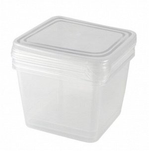 Набор контейнеров для заморозки, 3 шт, 0,75 л, квадратные, пластик, ВИТАМАНИЯ