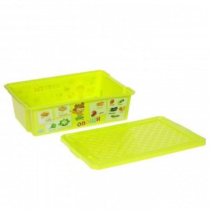 Ящик для игрушек "X-BOX, Обучайка. Овощи-фрукты", 30 л, цвет салатовый