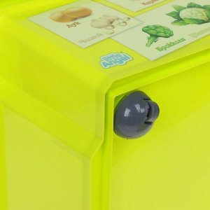 Ящик для игрушек "X-BOX, Обучайка. Овощи-фрукты", 30 л, цвет салатовый