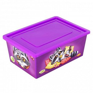 Ящик для игрушек «Енот», 30 л, цвет сиреневый