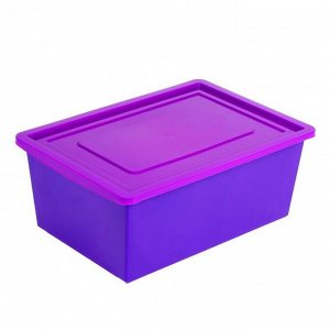 Ящик универсальный для хранения с крышкой, объем 30л. цвет: сиренево-фиолетовый