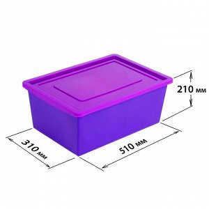 Ящик универсальный для хранения с крышкой, объем 30л. цвет: сиренево-фиолетовый