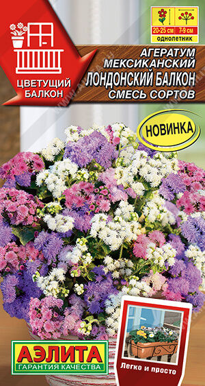 Агератум Лондонский балкон, смесь сортов