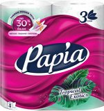 Туалетная бумага &quot;Papia&quot; Тропическая экзотика 3 сл.,4шт