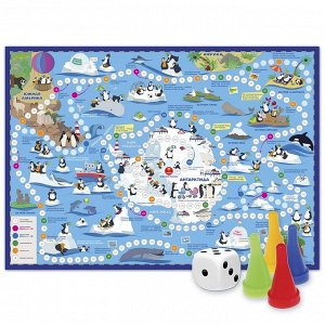 Игра-ходилка с фишками. Путешествие пингвинов. Антарктида. 59,5х42 см. ГЕОДОМ