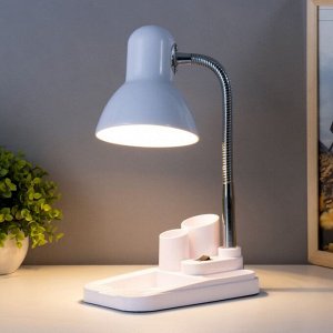 Настольная лампа 1х60вт E27 к-1,5м белая
