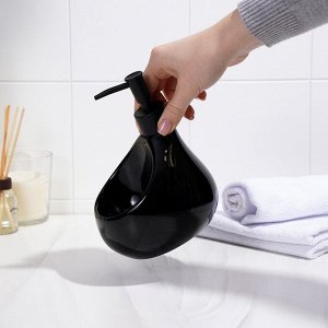 Дозатор для мыла SL Home Drop, с подставкой для губки, 450 мл, чёрный