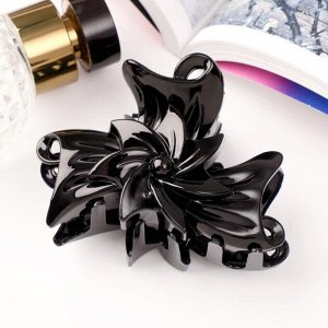 Краб для волос "Классик" бантик с цветком, 8х5,5 см, чёрный 5354248