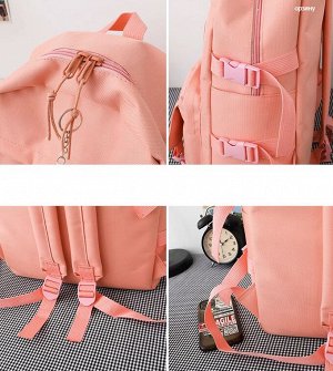 Рюкзак на молнии, набор из 4 предметов, текстиль