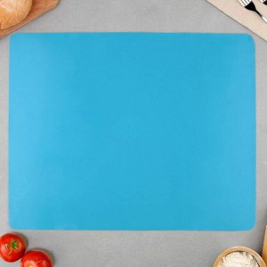 Силиконовый коврик для выпечки «Тесто для пиццы», 50 х 40 см, цвет голубой