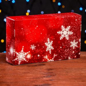 Кондитерская упаковка под 5 эклеров «Снежинки», 25.2x15x6.6 см
