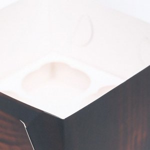 Упаковка на 4 капкейков с окном "Глинтвейн", 16 х 16 х 10 см