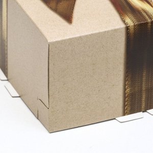 Кондитерская упаковка, «Золотой бант», 24 х 24 х 12 см, 1,5 кг
