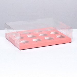 Коробка для 12 капкейков, розовый 34.7 ? 26.3 ? 10 см