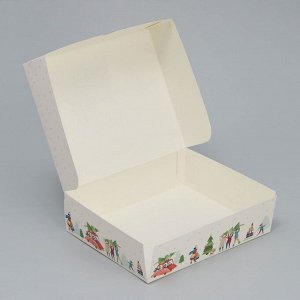 Коробка складная «Новогодняя суета», 20 x 17 x 6 см
