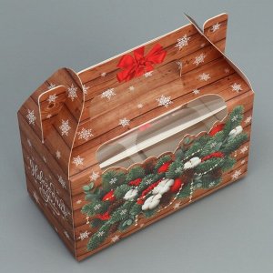 Коробочка для кексов «Новогодних чудес», 16 ? 10 ? 8 см