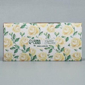 Коробка для капкейка, кондитерская упаковка, «Розы», 16 х 8 х 11.5 см