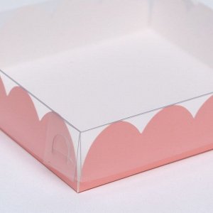 Коробочка для печенья, розовая, 12 х 12 х 3 см