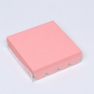 Коробочка для печенья, розовая, 12 х 12 х 3 см