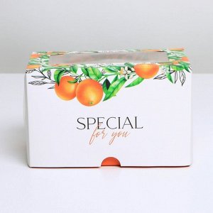 Коробка складная с двусторонним нанесением «Апельсины», 16 х 10 х 10 см