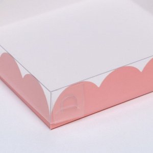 Коробочка для печенья, розовая, 15 х 15 х 3 см