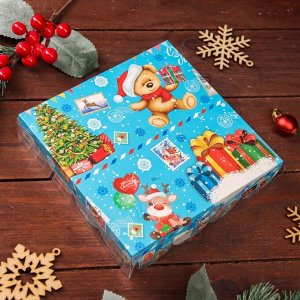 Коробка для печенья "Новогодний мишка",15х15х3
