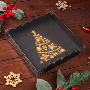 Коробка для печенья "Праздничная ёлка", 18х18х3