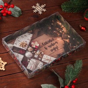 Коробка для печенья "Счастья в Новом году", 22х15х3
