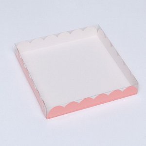 Коробочка для печенья, розовая, 21 х 21 х 3 см